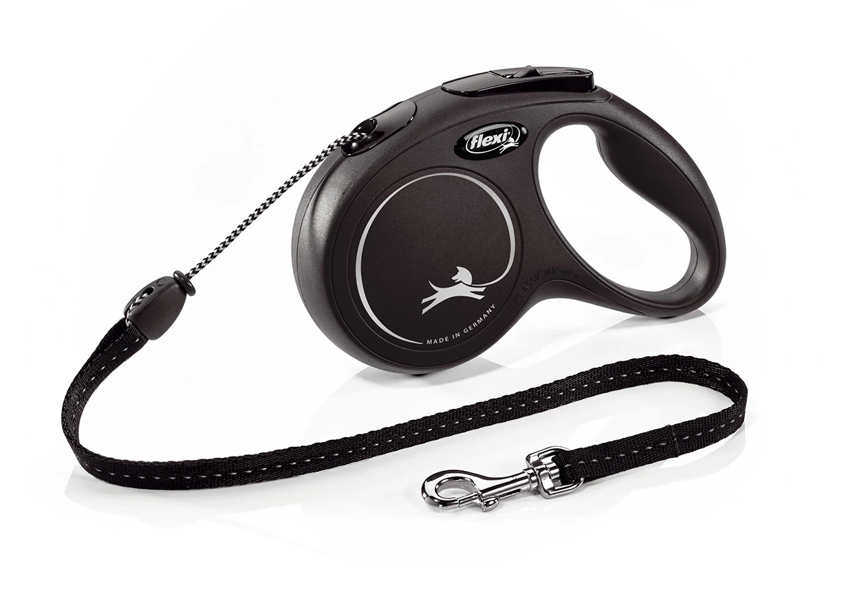 Flexi Classic Cord For Dogs Retractable Lead Black Small 5m