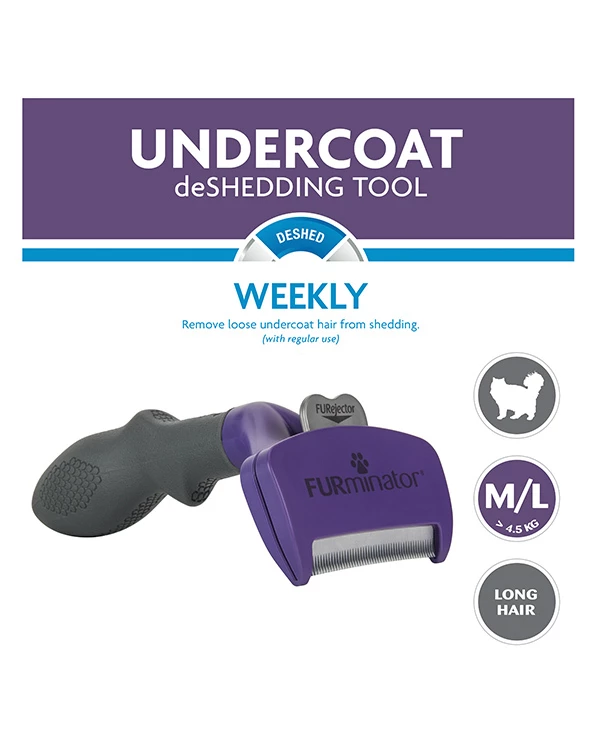 Furminator Undercoat DeShedding Tool - Medium Cat Long Hair - Image 2