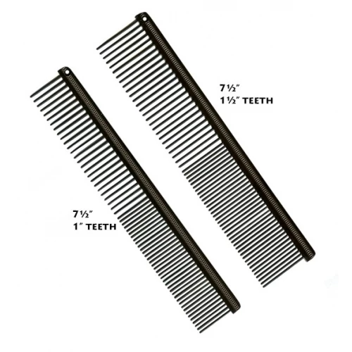 Anti-Static Etched Back Finishing Comb 7.5", Fine / Coarse, 1.5" Teeth