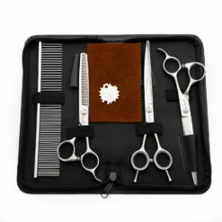 Groomtech Spring Pet Grooming Scissors Kit, Set Of 3 With Comb