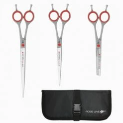 Roseline Scissors Set Of 3 Red Scissor With Case