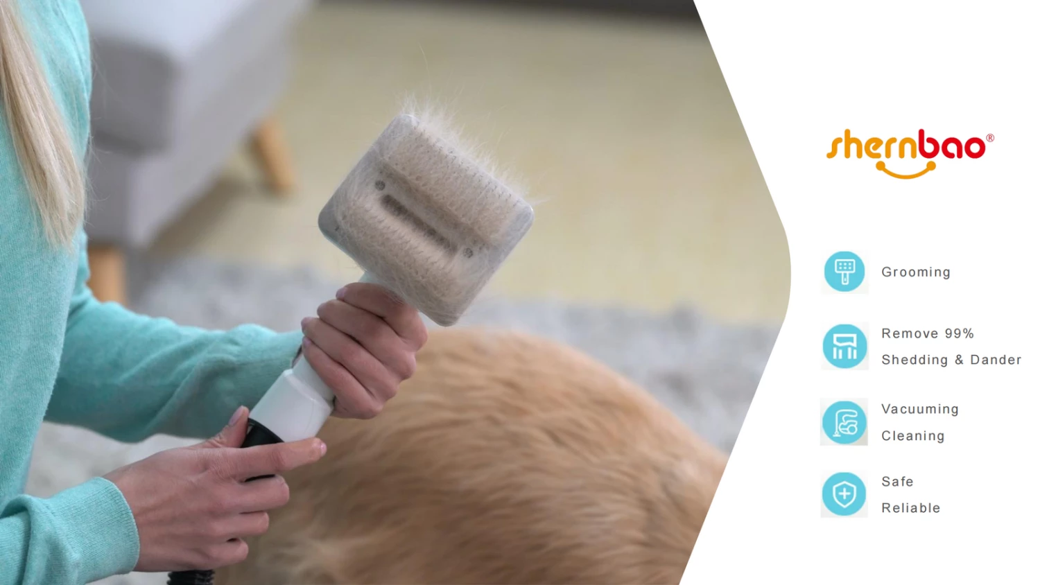 Shernbao Self-Cleaning Pet Brush Kit For Vacuum Cleaners - Image 6