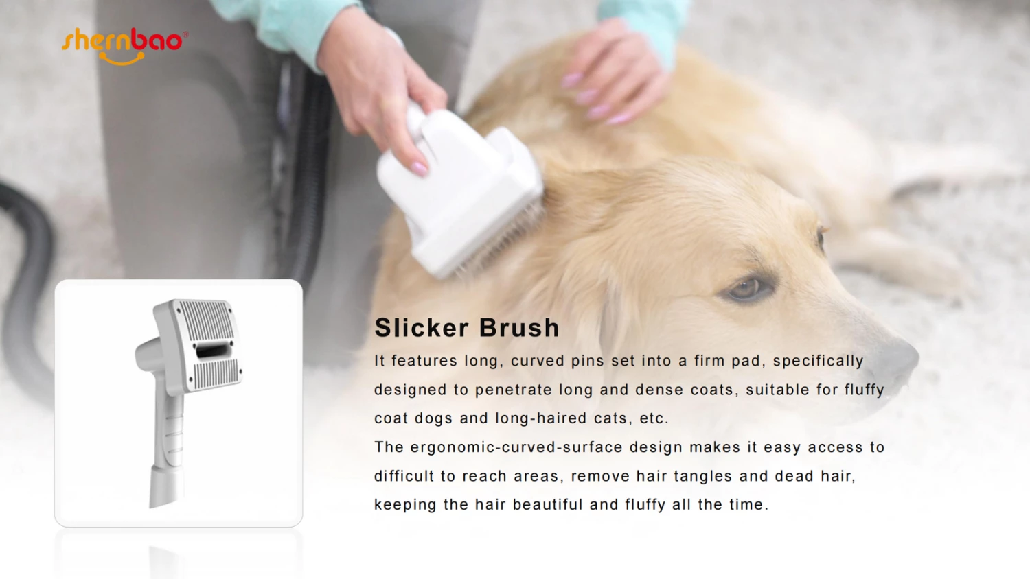 Shernbao Self-Cleaning Pet Brush Kit For Vacuum Cleaners - Image 7