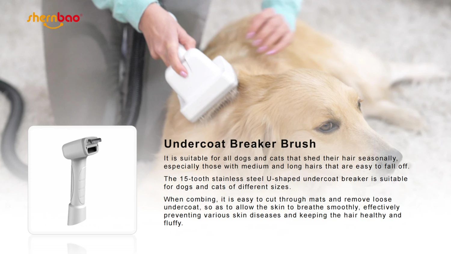 Shernbao Self-Cleaning Pet Brush Kit For Vacuum Cleaners - Image 8