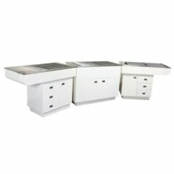 Dental Preparation Table With Stainless Steel Tub And Painted Cabinets