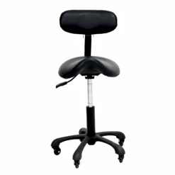 Groomer's Saddle Stool With Back Rest (Black)