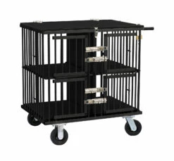 Aeolus 4-Berth Show Trolley With 6" Rubber Wheels - Large [Black]