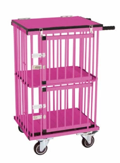 Aeolus 2-Berth Double Deck Show Trolley With 4" Nylon Wheels - XSmall [Pink]