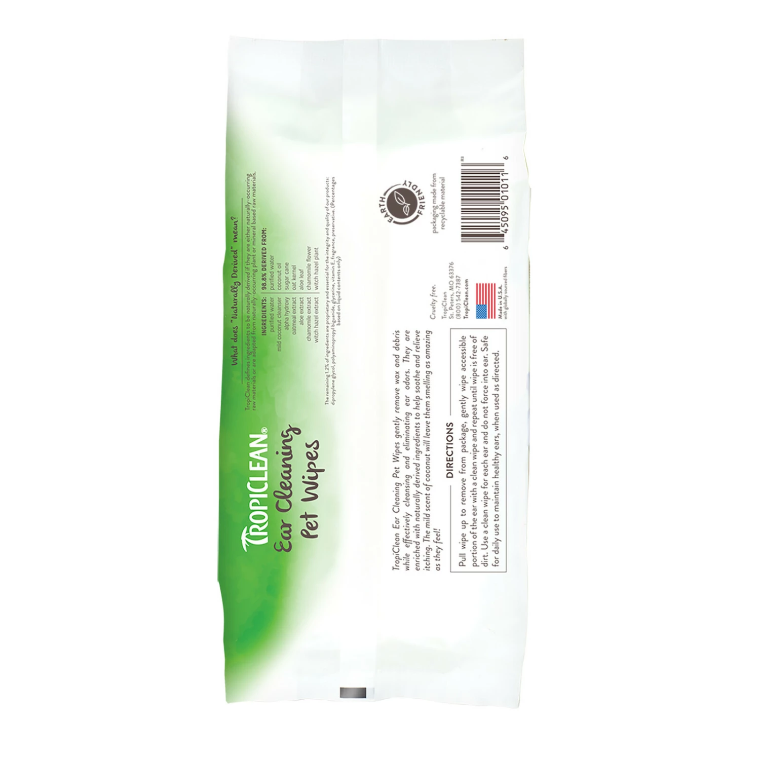 TropiClean Mild Coconut Ear Cleaning Wipes 50 Pack - Image 2